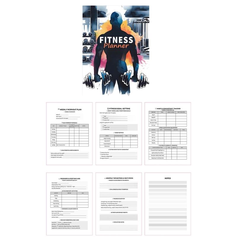 Portable Fitness Journal for Beginner and Enthusiasts to Track Progress and Adjust Plan