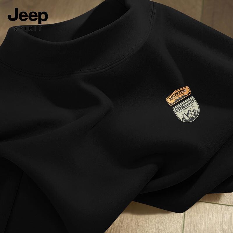 JEEP SPIRIT Men s 2025 Half-High Collar Long-Sleeve Warm Base Layer T-Shirt M