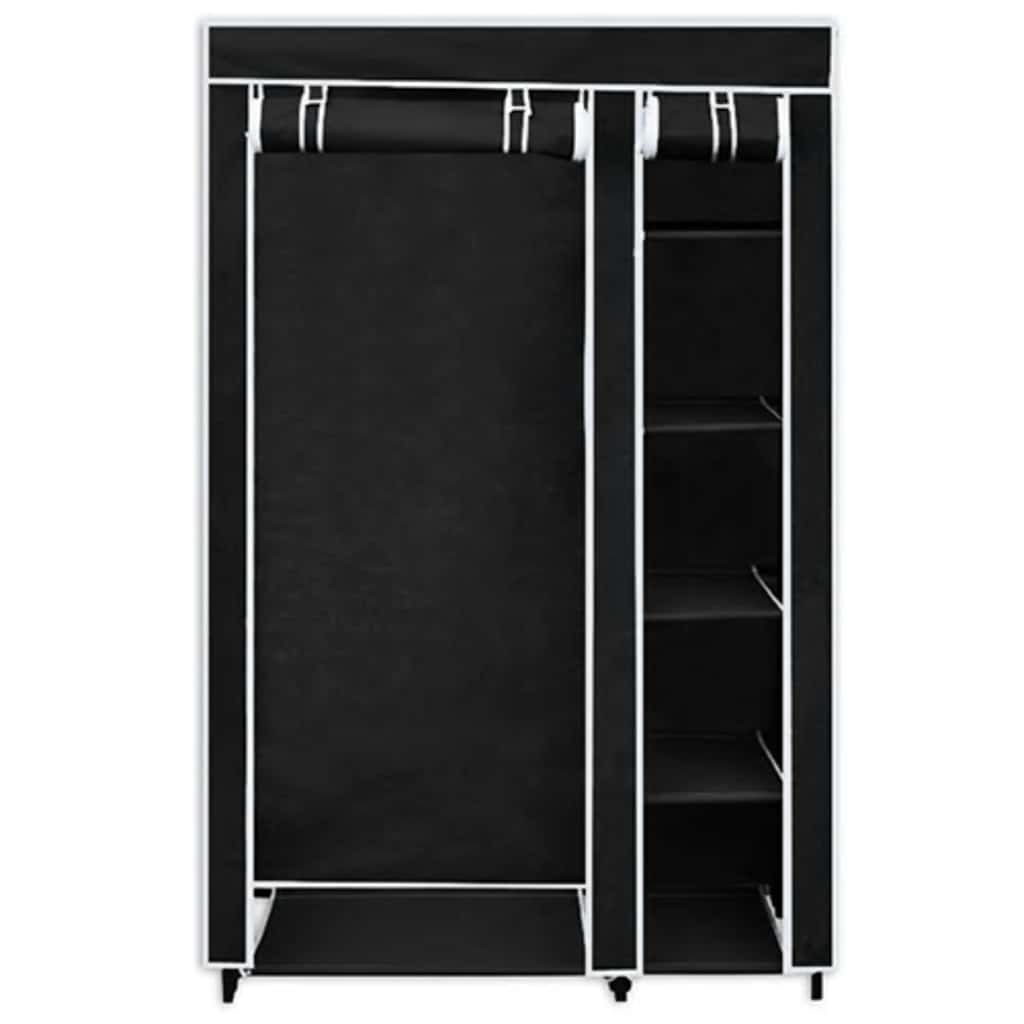 Foldable Fabric Wardrobe Black 110 x 45 x 175 cm