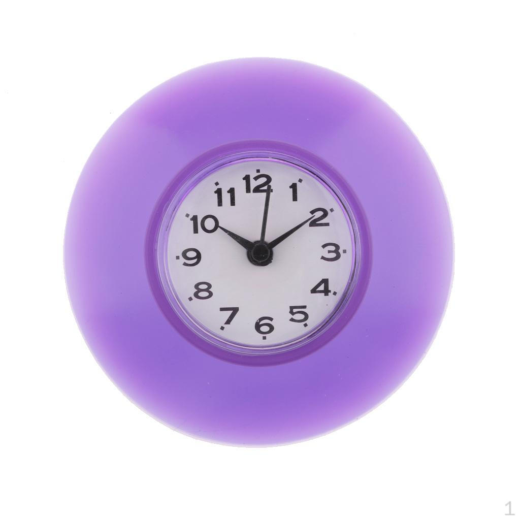 

Водонепроницаемые силиконовые часы на присоске для кухни, ванной комнаты Purple