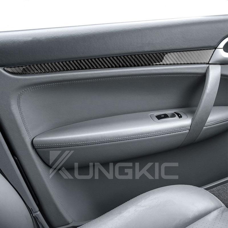 Real Soft Carbon Fiber Sticker For Porsche Cayenne 2003 2004 2005 2006 2007 2008 2009 2010 Door Decor Interior Car Accessories.