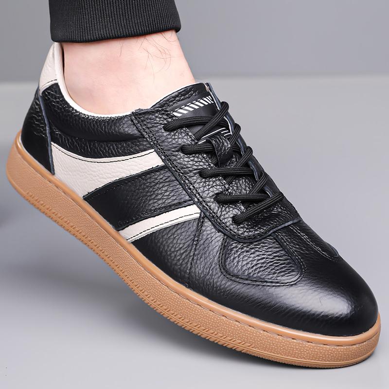 Men Leather Casual Shoes Breathable Loafers Men Sneakers  New Male Comfortable Leather Flat Footwear Sneakers Men Shoes