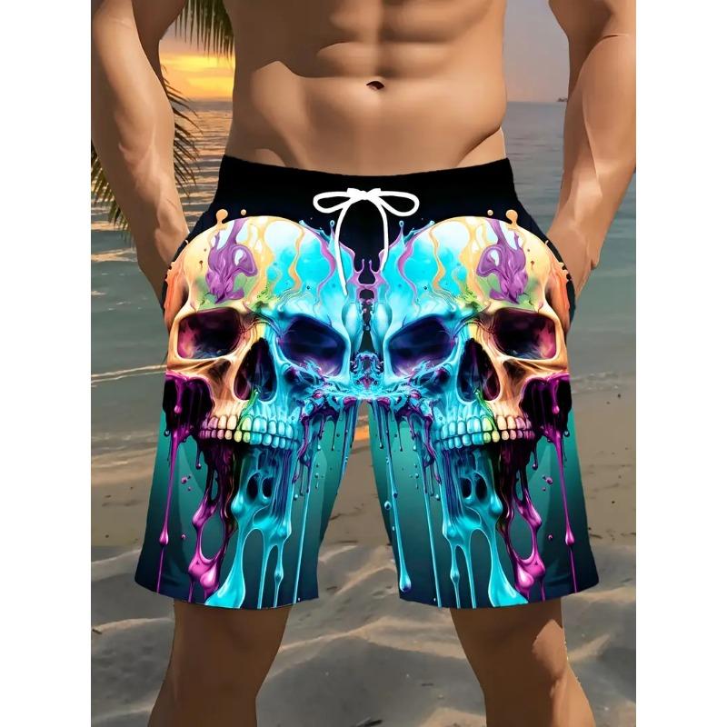 Men's Shorts Swimming Trunks Quick-drying 3D Print Horror Skull Graphic Beach Shorts Outdoor Harajuku Y2k Unisex Pop Swimwear
