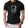 Men's DENTIST Pattern Summer Casual Round Neck Short T-Shirt, PLUS SIZE