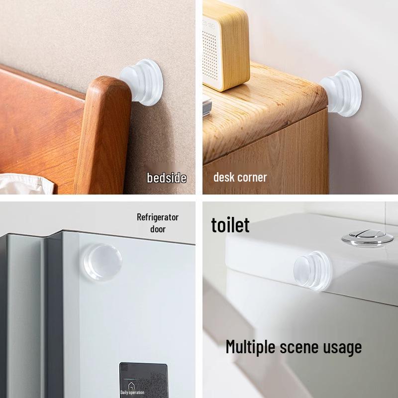 Transparent Cylindrical Anti-collision Pad for Silent Door Handles and Toilet Seats