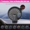 5 Inch Tachometer Gauge Black 7 Colors Backlight With Shift Light Peak Sound LED Flash When RPM Warning Tachometer Gauge