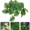 Reptile Fake Plants With Base Fake Realistic Amphibian Habitat Decor Leaves Faux Plants Reptile Tank Decor For Lizard Gecko Frog