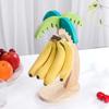Banana Holder Stand Wooden Banana Hanger Tree with Metal Hook Decorative Vertical Storage Rack