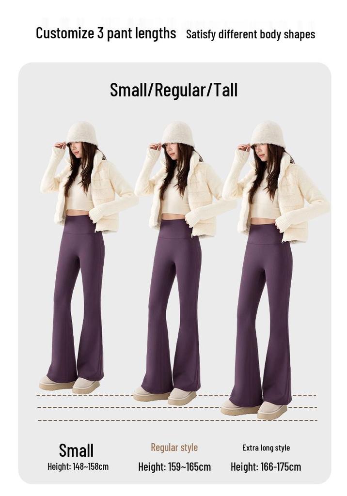 High-Waisted White Shark Pants: Fleece-Lined, Flared, Slimming, and Versatile for Autumn and Winter