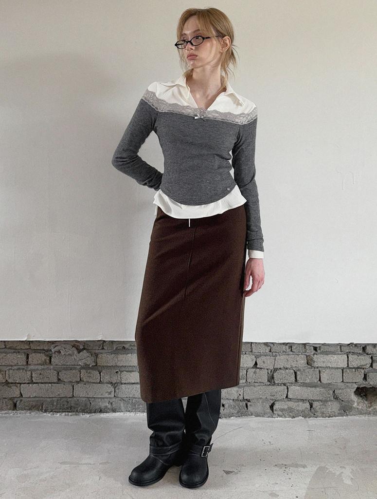 Teuwi Pridil Basic Long Skirt (Belt Set)