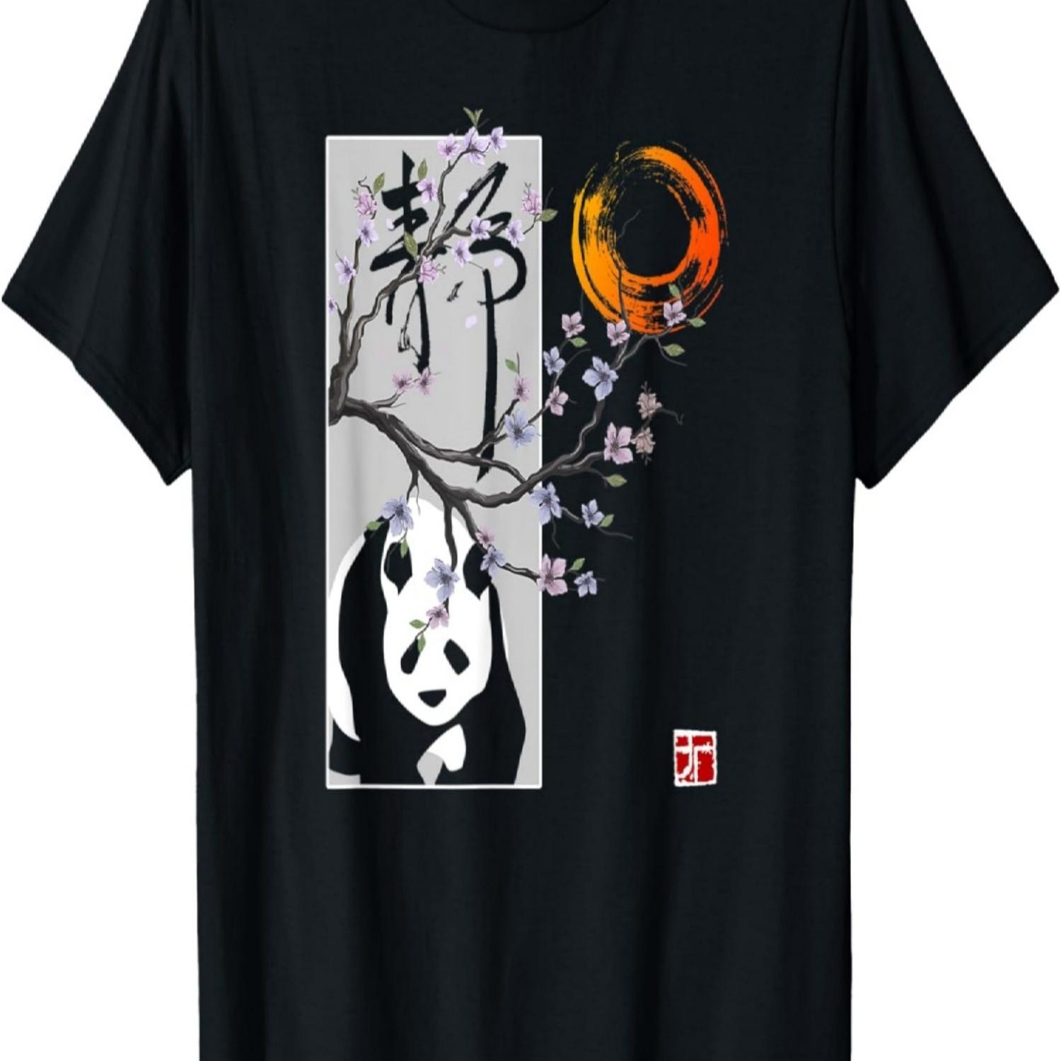 Vintage  Sakura Cherry Blossom Panda T-Shirt S