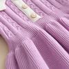 Girls Sweater Dress Winter New Korean Style Fashionable Solid Color Little Girl Knitted Long Sleeve Princess Dress