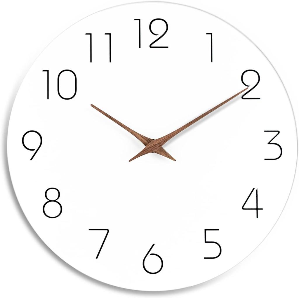 Simple wooden silent wall clock for home, living room, bedroom, and home decoration