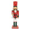 Christmas Nutcrackers Decoration in Solid Wood with a Square Base for Entryway, Mantel, Shelf, or Desk Display