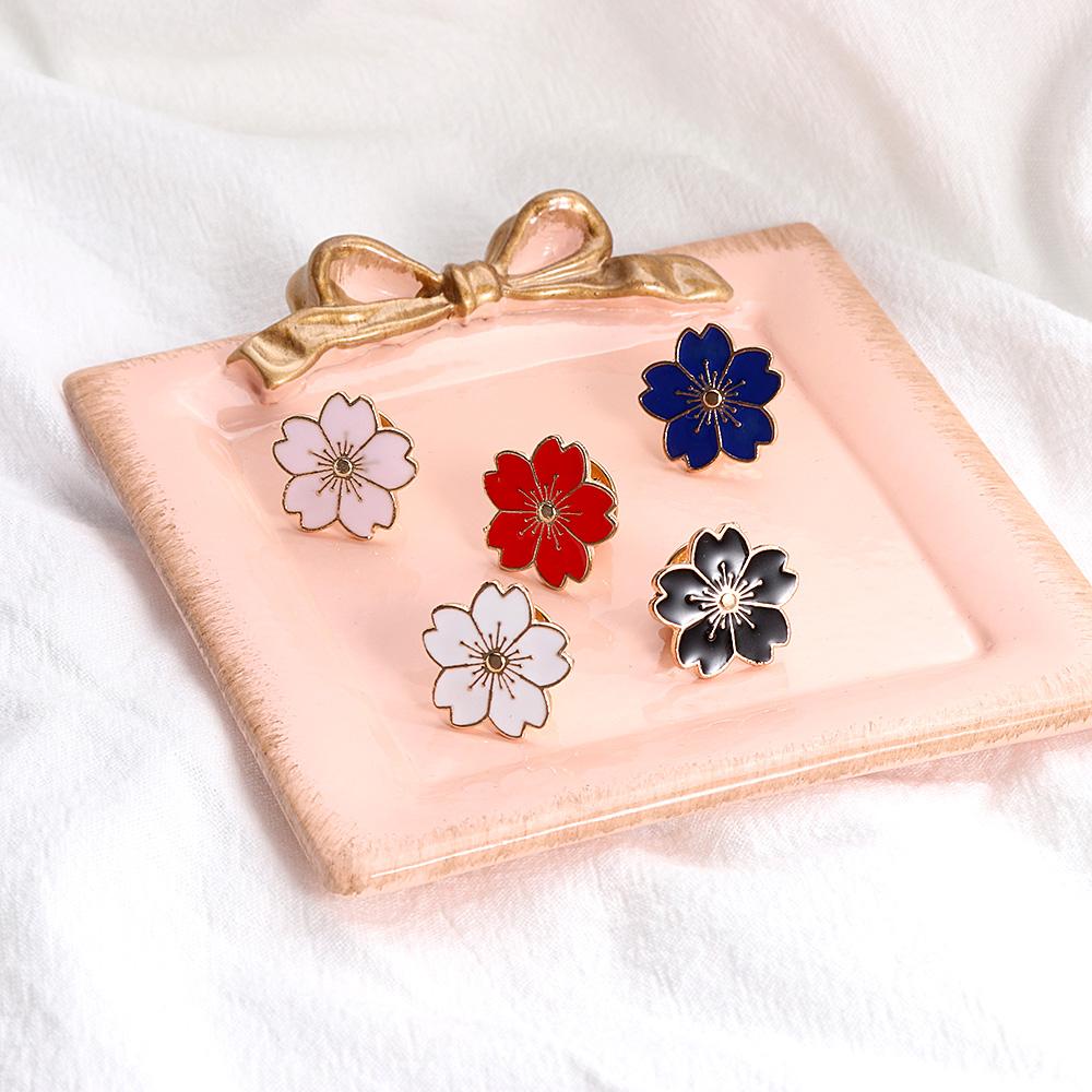 

Ювелирные изделия для женщин и девочек, подарок, вишневый цвет, эмалированные булавки, пуговицы, куртка, сумка, значок, Сакура, броши