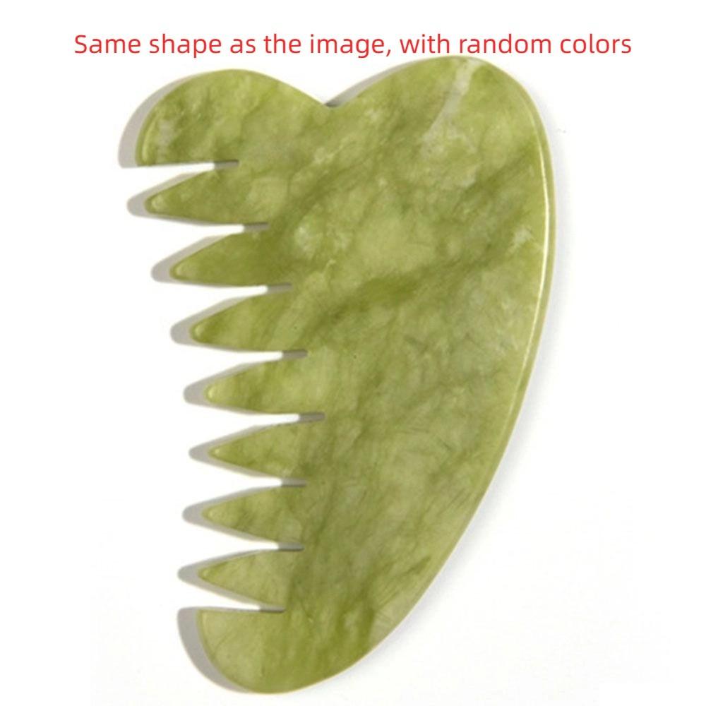 Green Massage Comb Hsiuyen  Gua Sha Board Stone  Hair Brush  Body Scalp Meridian Treatment