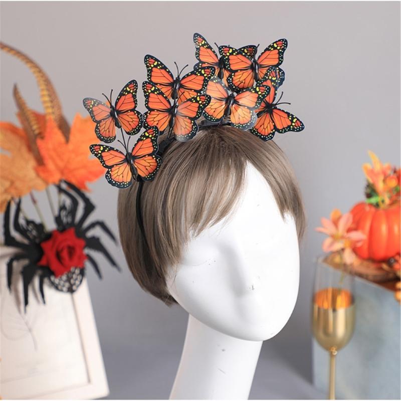 Plastic Skull Headbands For Halloween Parties Gothic Costume Accessory Portable Hair Decors