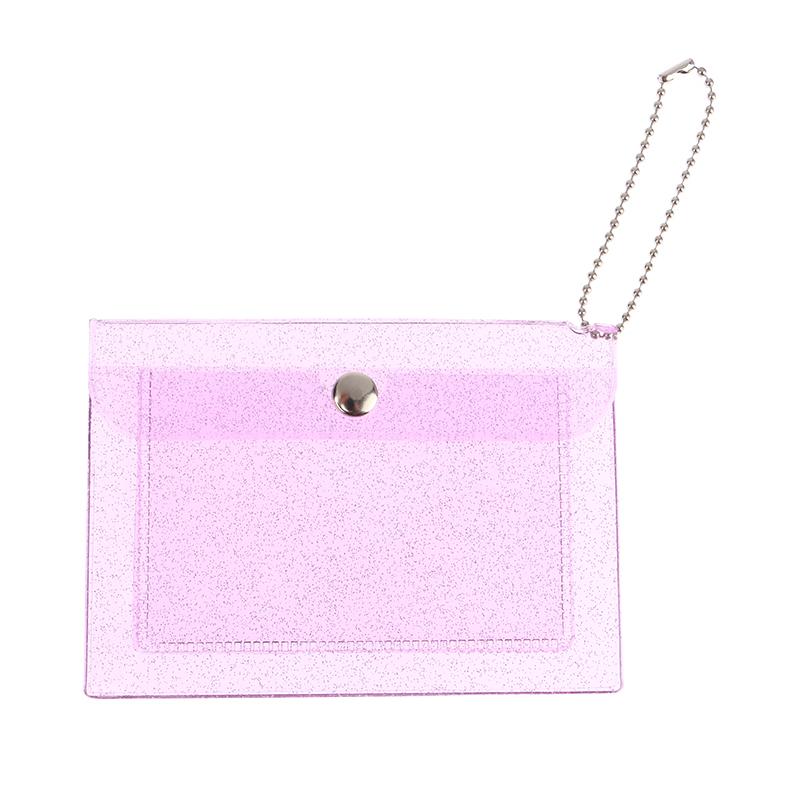 1Pc Women'S Credit Card Holder Wallet Transparent Waterproof Pvc Id Card Wallet
