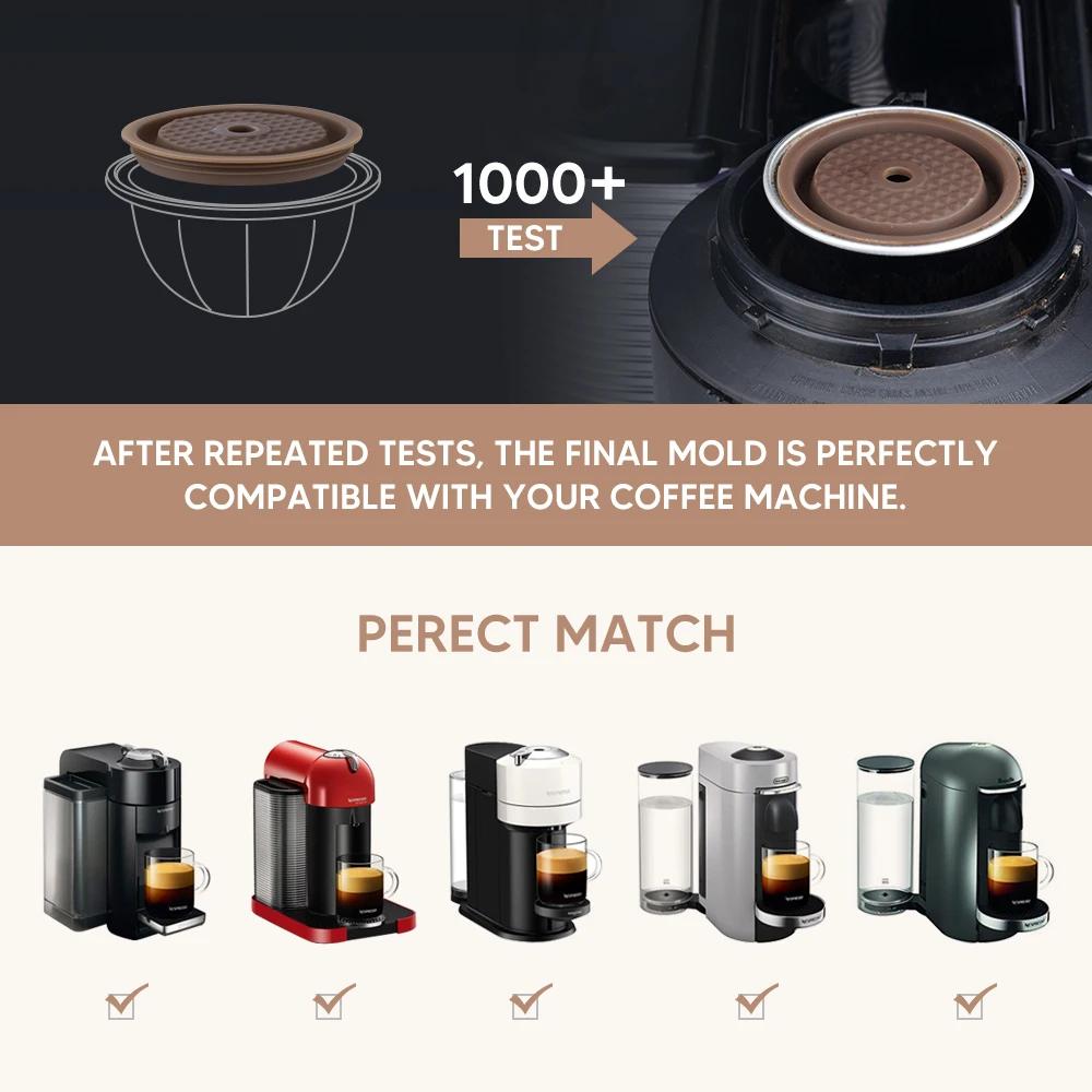 Opakovaně použitelná Nespresso Vertuo Opakovaně použitelná kapsle víčko Silikonový kryt Plnitelné Nespresso kapsle pro Nespresso Vertuoline & Vertuo