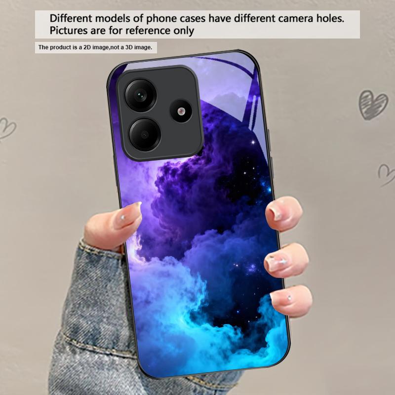 Heißes Orange-Gold-Farbe Für Redmi Note 14 Pro+ 13 Pro 8 9 9S 12S 10 Pro 11 12 13C 14C A3 12 13 K60 Ultra Schwarzes Glas Handyhülle