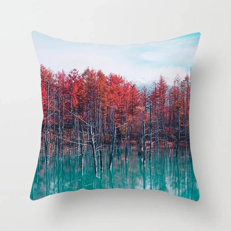 Mountains, Rivers, Forests, Landscape Pillowcases, Sofa Furnishings, Office Cushion Covers, Bedroom Room Home Decoration X