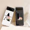 Phone Case For Samsung Galaxy Z Flip 3 4 5 Hard Folding Clear PC Bumper Flower Letters S For Samsung Z Flip 6 Back Cover
