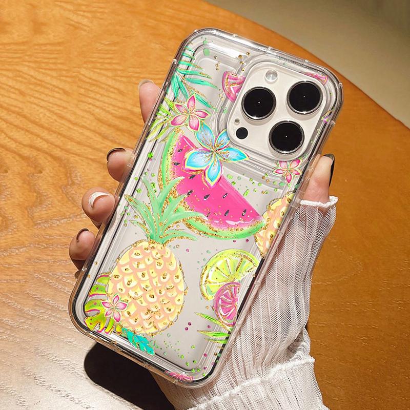 Summer Tropical Fruit & Flowers Protective Phone Case For iPhone 17 Air 16 16e 15 13 12 11 Pro Max Pro Plus  Funda Back Cover