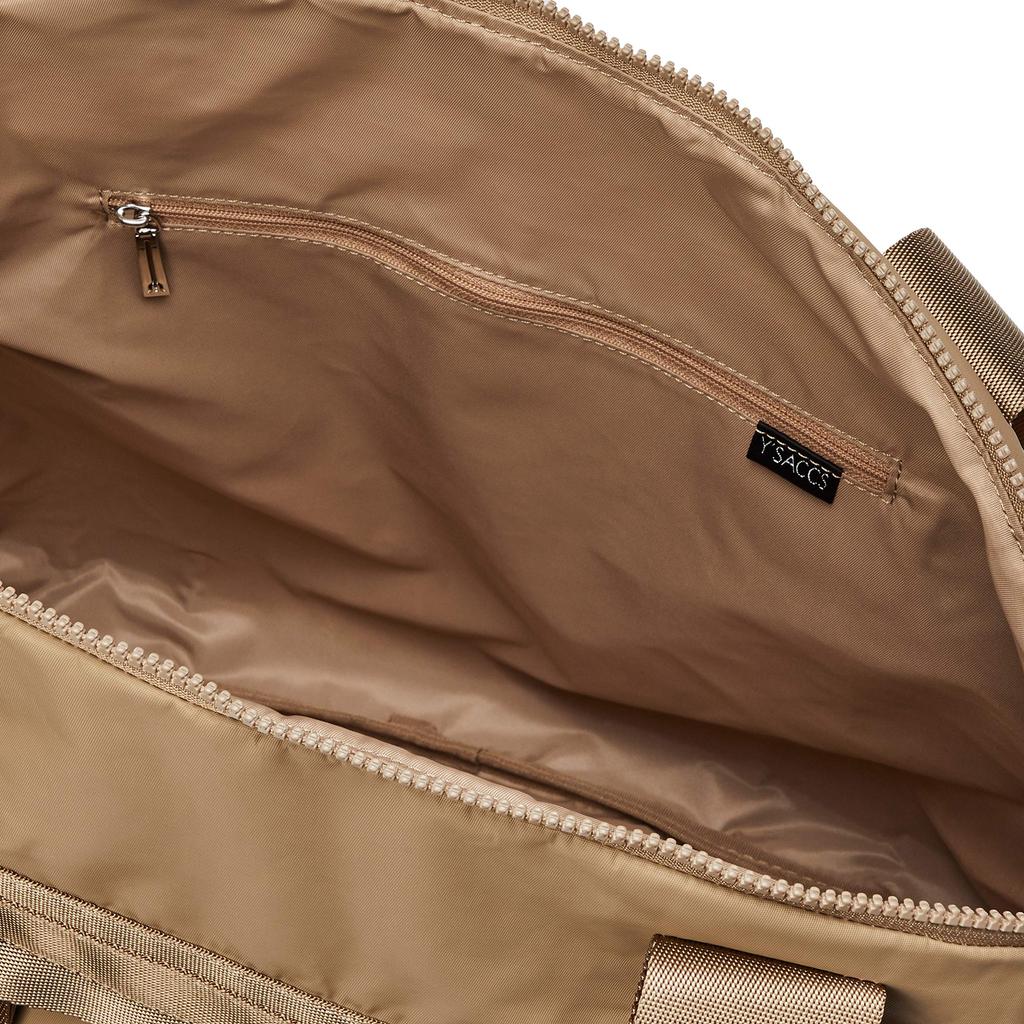 Recycled Nylon Casual Tape Boston Bag Beige [Isaac] Y01-04-03