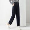 Fanzhen Women's High-Waist Loose Imitation Denim Harem Cropped Pants