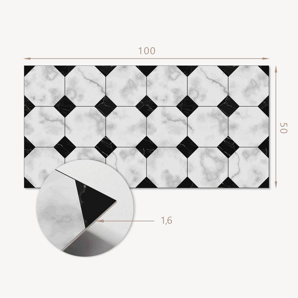 Naklejany Panel Pcv Z Motywem Idealny Do Przedpokoju 100X50 Cm Geometryczne Wzory Płytek