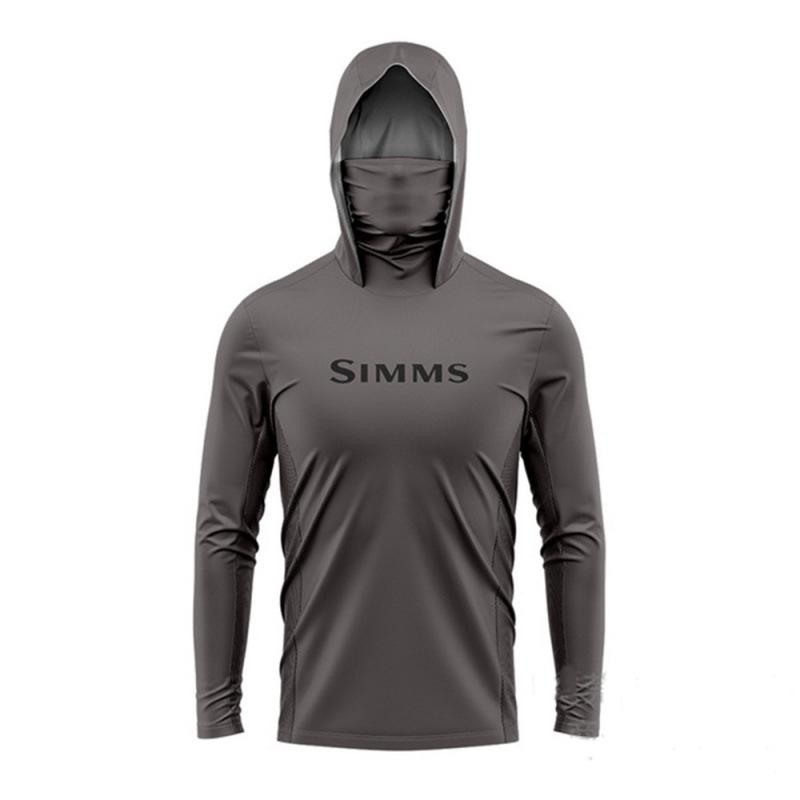 SIMMS 2024 Men's UV Protection Hooded Fishing Shirt with Sun Mask