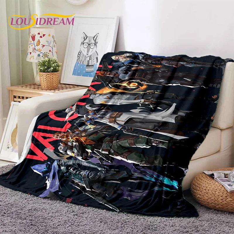 3D Newest VALORANT Cartoon Game Soft Flannel Blankets,Throw Blanket Comfortable Blanket for Picnic Beds Sofa Home Bedroom Gifts