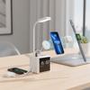 Multifunctional 3 In 1 Desk Lamp Dock Magnetic Wireless Charging Station Dual Alarm Clock Magsafered 15W Wireless Phone Charger