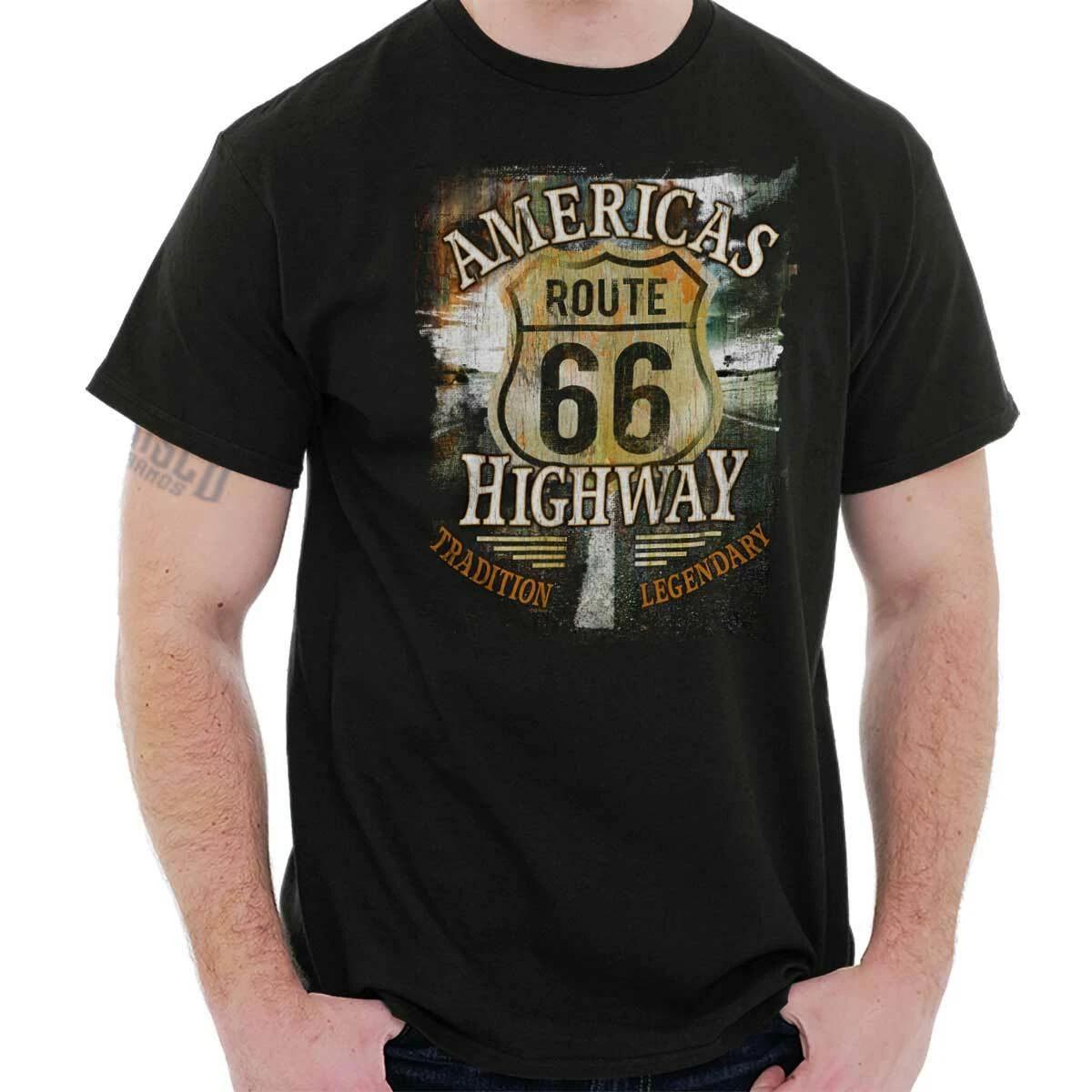 Cool Distressed Route 66 America s Highway Womens or Mens Crewneck T Shirt Tee Unisex T-Shirt S