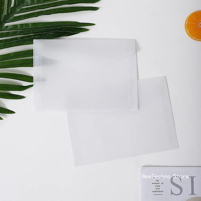 Transparent Sulfuric Acid Paper Envelope Vintage Wedding Postcard Invitation Card Storage Translucent Blank Envelope 1pc