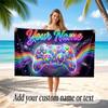 Fantasy Adventure Theme Beach Towel Personalized Custom Name & Text Soft Quick Dry Beach Towel for Swimming Travel