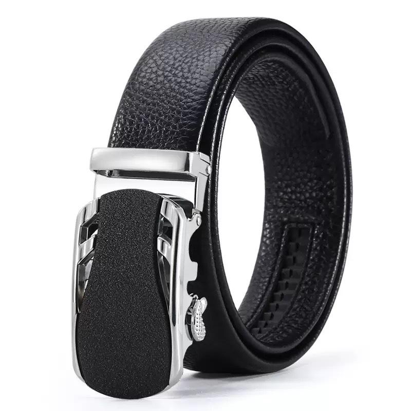Trendy Youth & Middle-Aged Men's Genuine Leather Automatic Buckle Belt - Korean Style for Casual & Business Wear