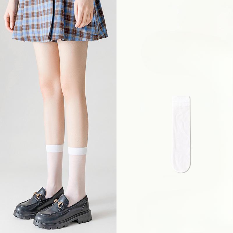 

Женские летние тонкие солнцезащитные носки с охлаждающим эффектом, белая туба, лед-лед 1 pair белый