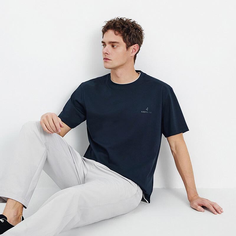 Navigare Men's Cooling Business Casual Round Neck T-Shirt