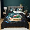 Christmas Soft Duvet Cover Carton Mery Chirstmas Santa Claus Elk Comfortable Quilt Cover Gren for Children Adult Peoples Holiday Gifts Bedrom Decor