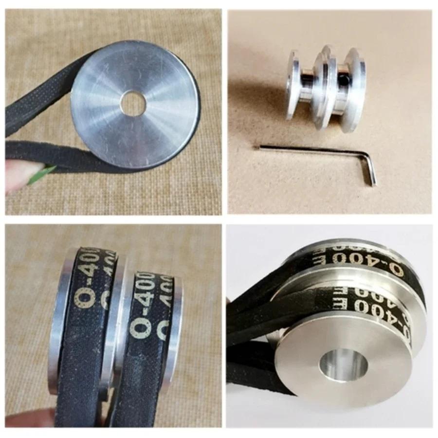 Aluminum Alloy 40/50MM Double Groove Pulley 8-20MM Fixed Bore V-Shape Pulley Wheel