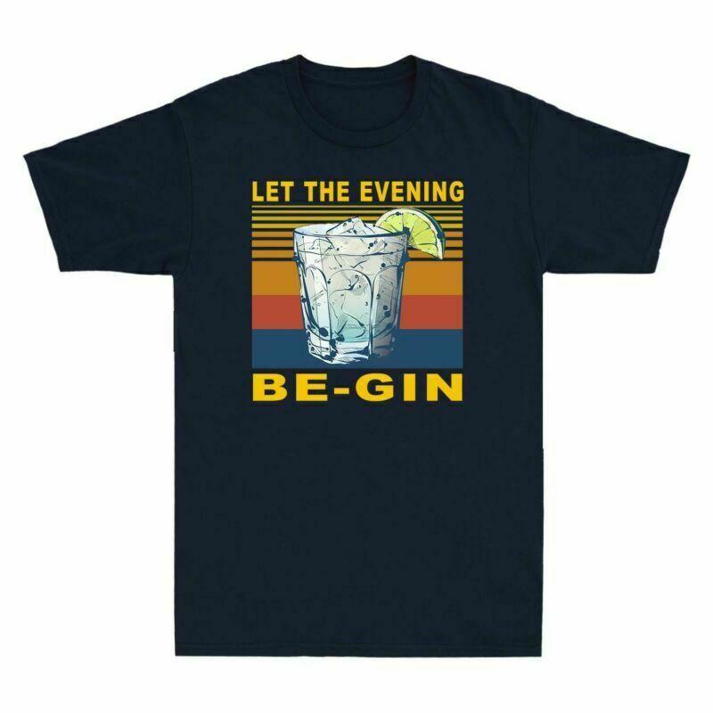 Cocktail Let The Evening Begin Vintage Funny Drinking Lovers Gift Unisexs Tshirt
