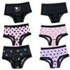 Ladies Summer Print Lace Lace Lace Comfortable Cotton Crotch Mid Low Waist Triangle Briefs
