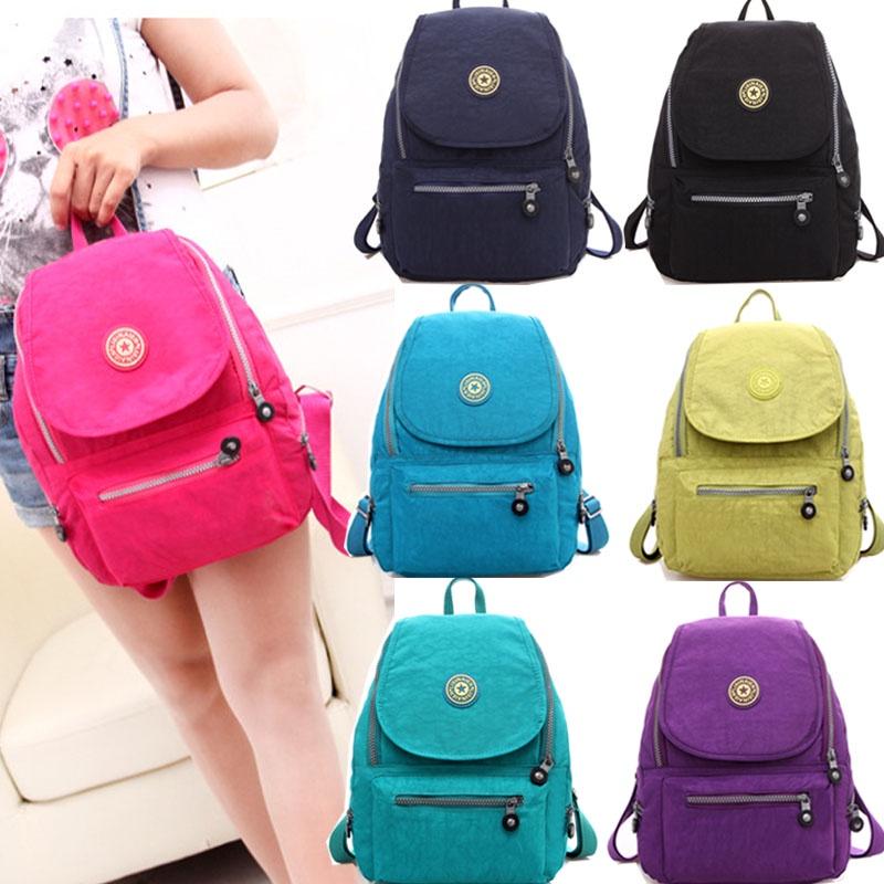 Mini Backpack Waterproof Women Purse Nylon Shoulder Rucksack Small Travel Bag