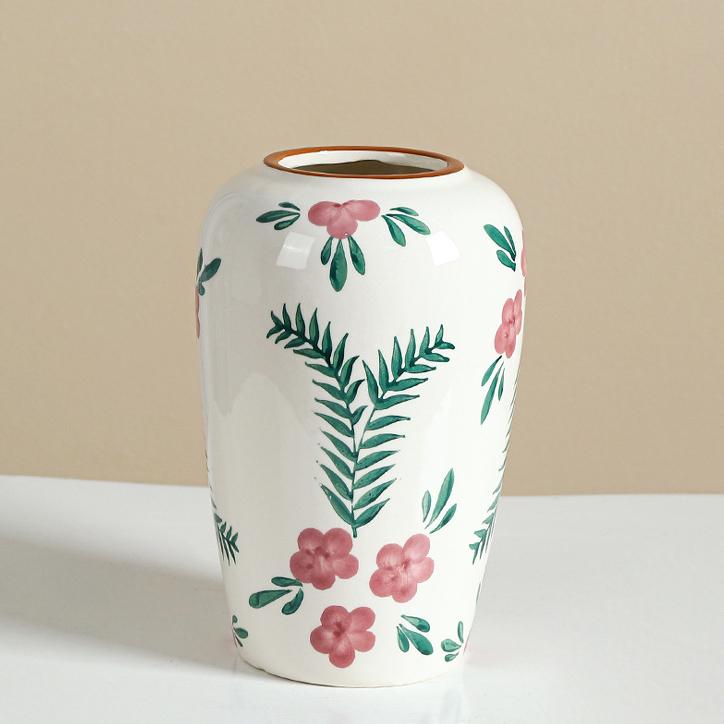 

Ваза Керамическая ваза Европейская классическая ваза Домашняя гостиница Цветочная композиция Модный орнамент Ваза S