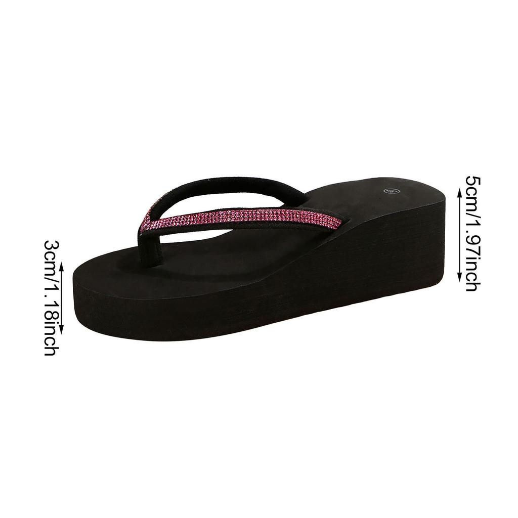 Sandali da Spiaggia da Donna Pantofole alla Moda a Punta Aperta con Suole Spesse e Zeppe Adatte per Infradito Bling Taglia Donna 5