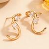 Earrings for Women S-Shape Cubic Zirconia Stud Earrings Jewelry Gift for Her On Valentine's Day Birthday Party