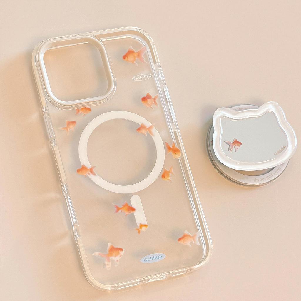 Mirror Goldfish Magnetic Bracket Phone Case