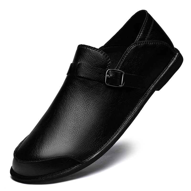 Fashion New Breathable Mens Wedding Shoes Genuine Leather Mens All-match Loafers High Quality Mens Slip On Shoes Lightweight Men's Flats