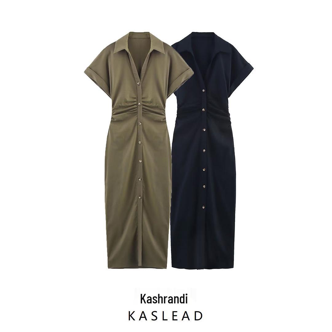 

2025 Spring Women s European-American Style Linen Midi Dress Medium